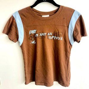 Splash Mountain Dry Is Not An Option Brown & Blue Baseball Tee